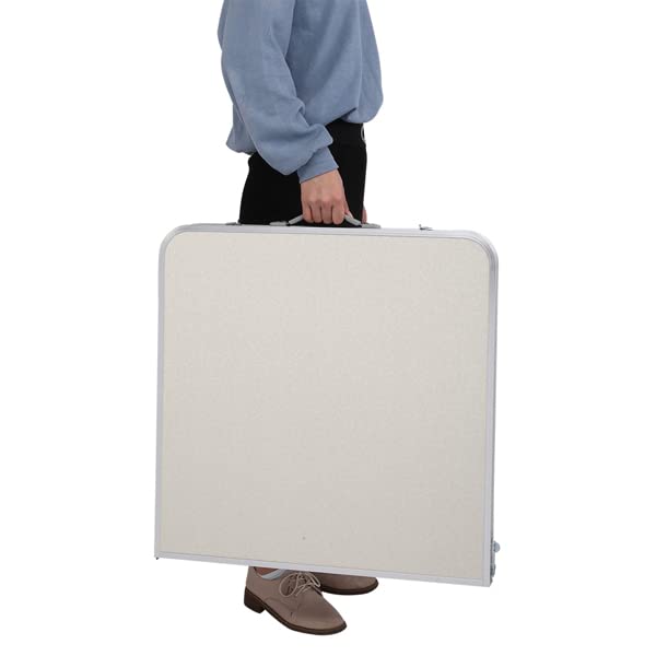 Aluminum Portable Folding Table 4 Foot White Adjustable Height K40780