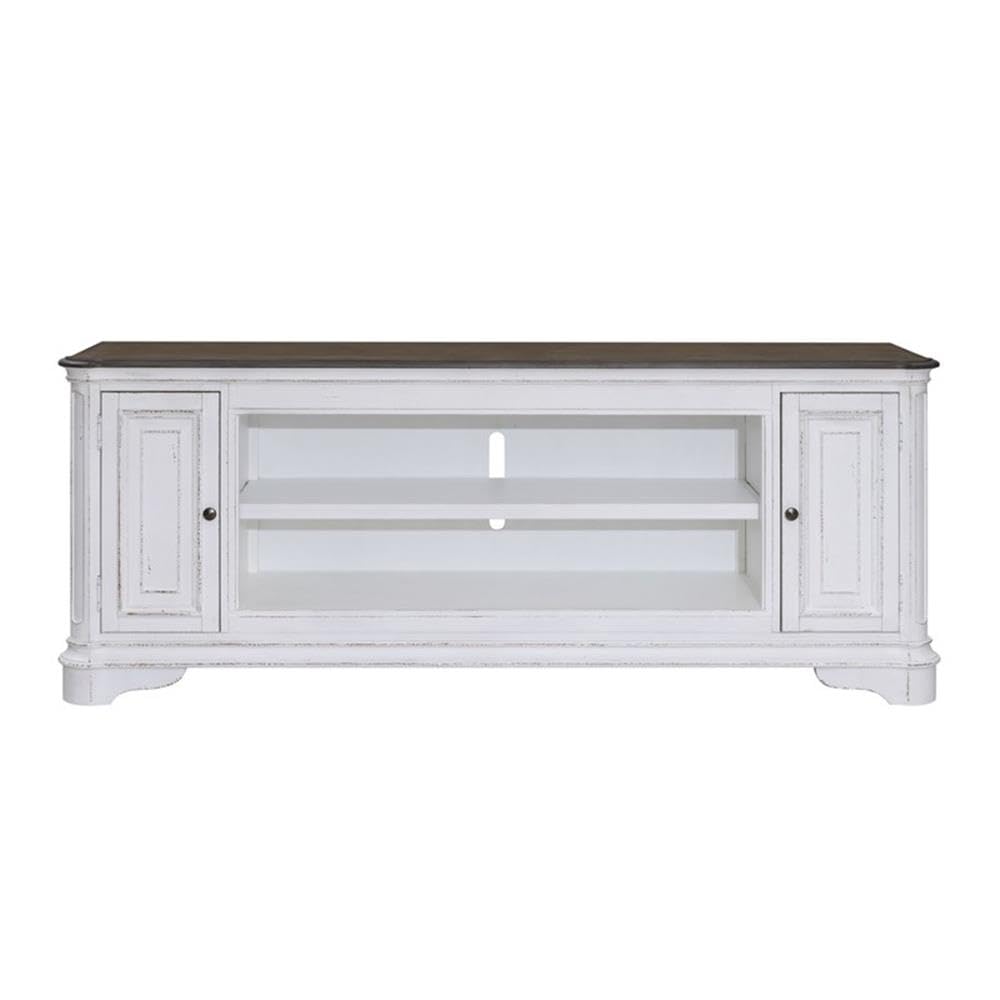 82 Inch Fireplace TV Console with Adjustable Shelves Y7288