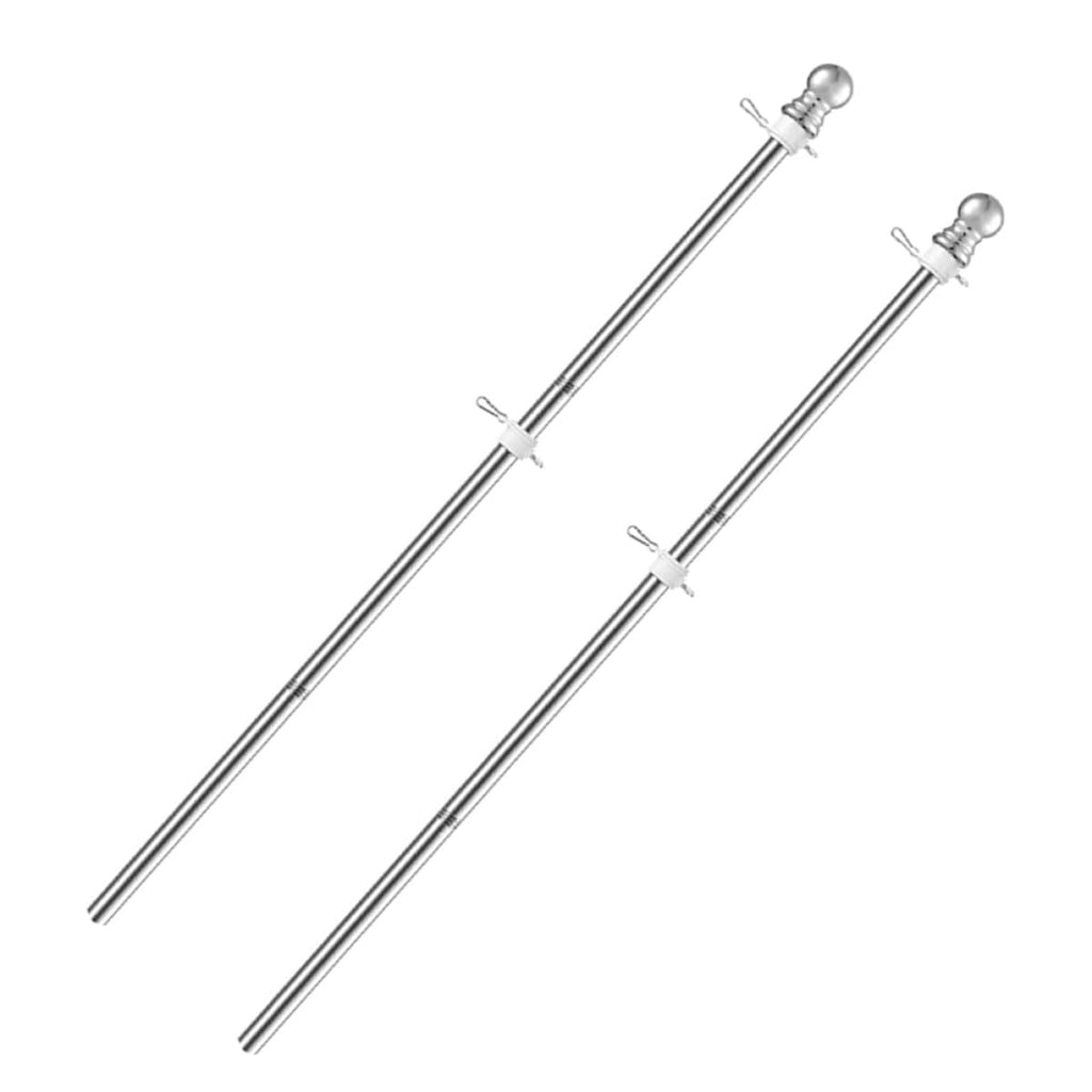 2pcs Stainless Steel Flag Pole Set 1.5m Rustproof O645941