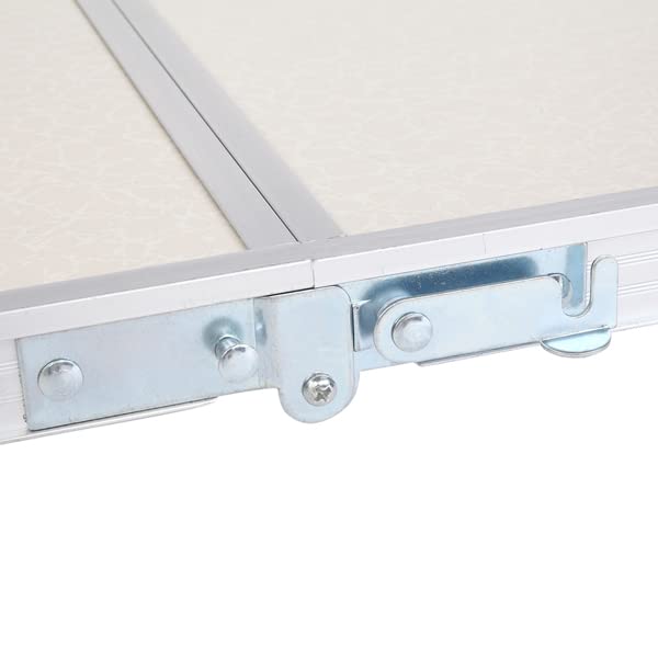 Aluminum Portable Folding Table 4 Foot White Adjustable Height K40780