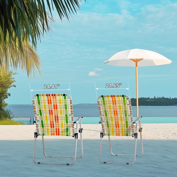 Folding Lawn Chair Set of 2 Yellow A12606