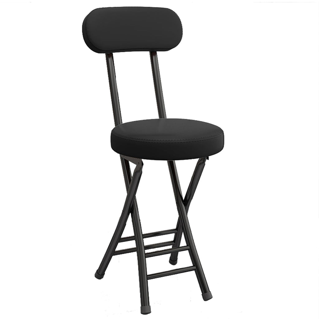 Folding Bar Stool with Backrest, Black T8958