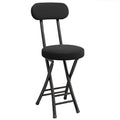 Folding Bar Stool with Backrest, Black T8958