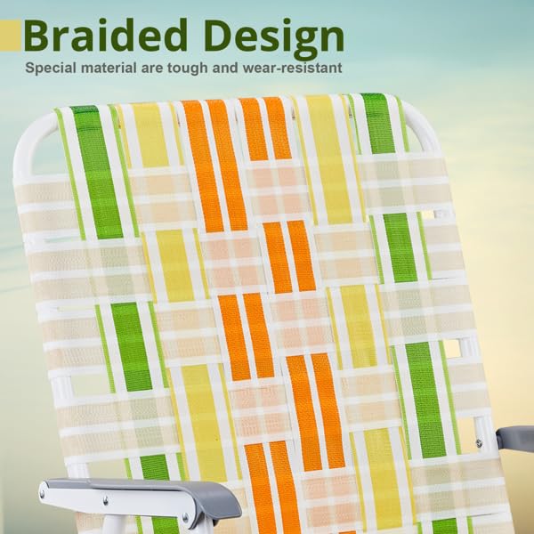 Folding Lawn Chair Set of 2 Yellow A12606