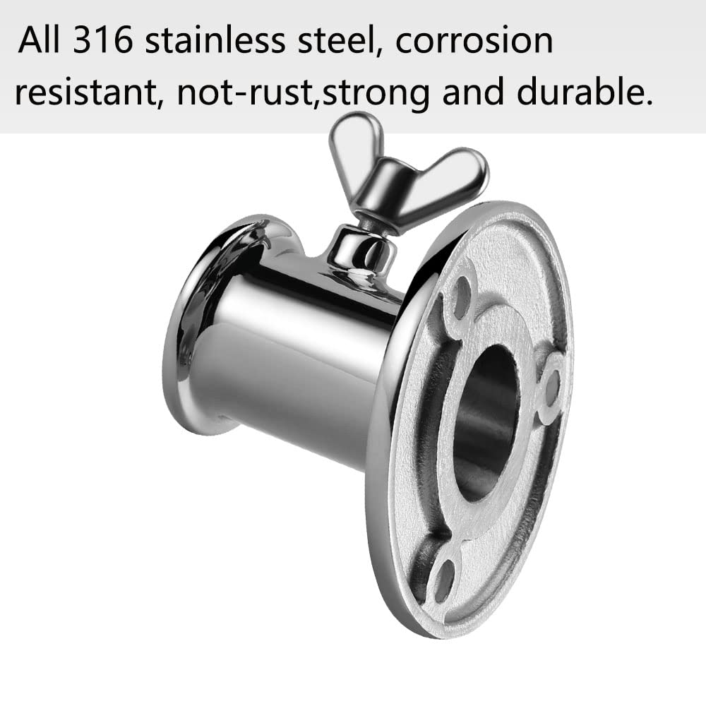 Marine Flag Pole with Base, 316 Stainless Steel Flag Pole Set, 42 in K4371