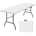 White Portable Folding Table with Carrying Handle S2796