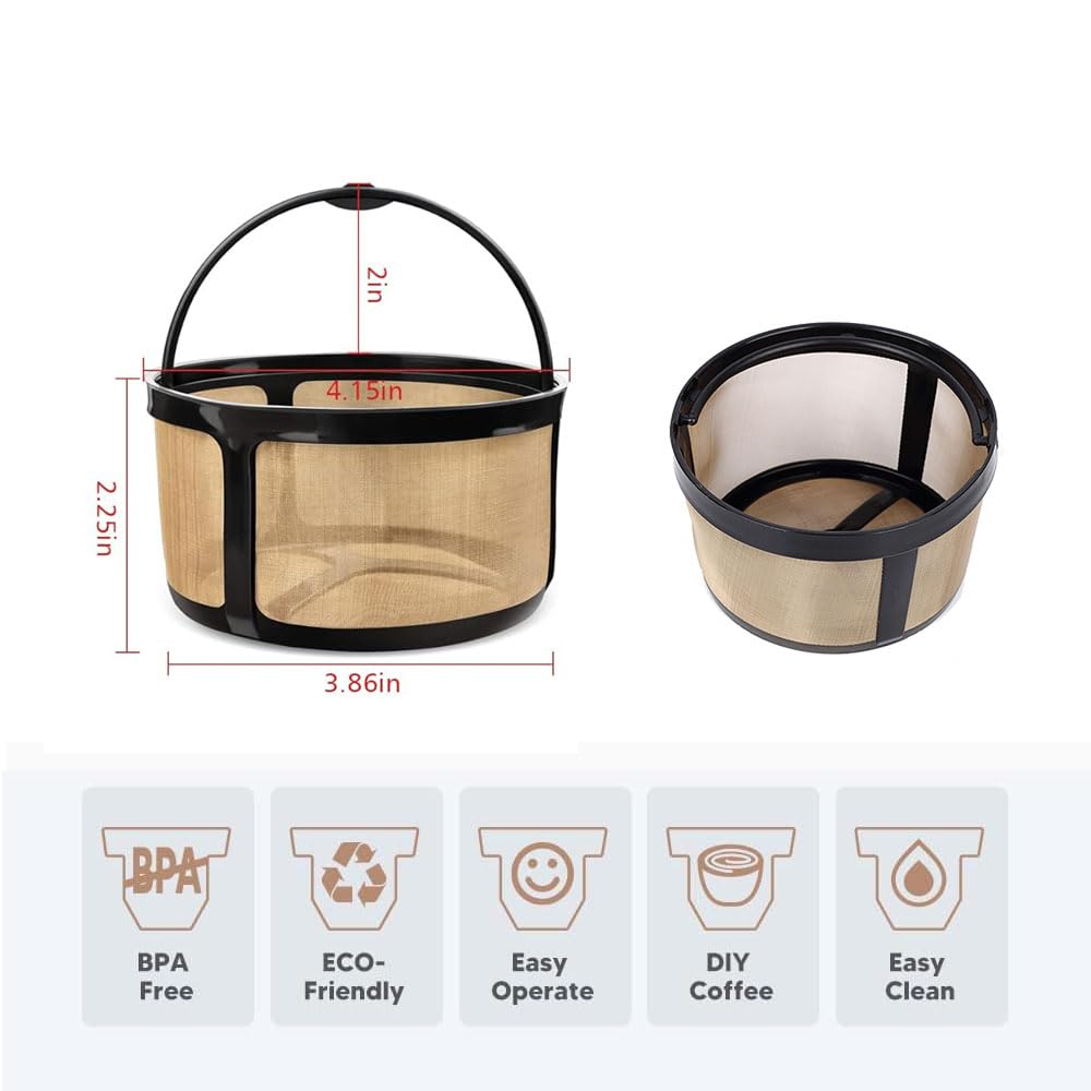 Reusable 8-12 Cup Basket Coffee Filter 2 Pack BPA Free E32959