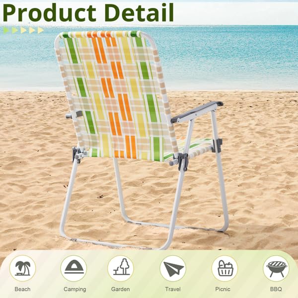 Folding Lawn Chair Set of 2 Yellow A12606