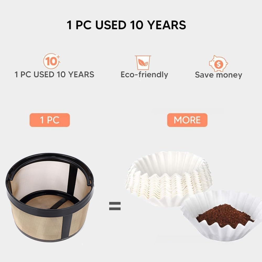 Reusable 8-12 Cup Basket Coffee Filter 2 Pack BPA Free E32959