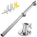 Marine Flag Pole with Base, 316 Stainless Steel Flag Pole Set, 42 in K4371
