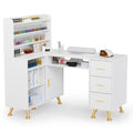 L Shaped Manicure Table with Dust Collector W6086