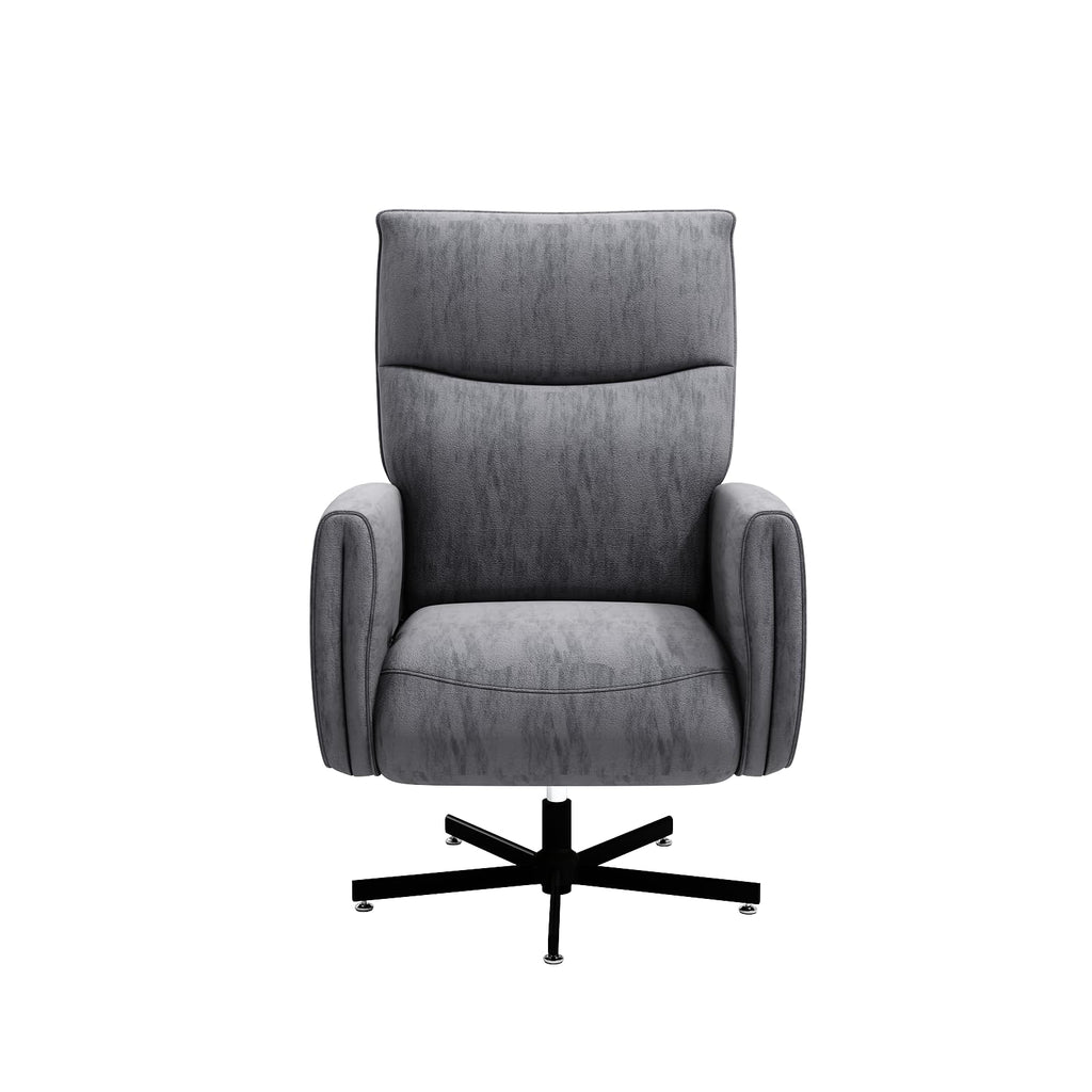 Grey Velvet Swivel Rocker Recliner Chair with USB & Type-C Charging L443954