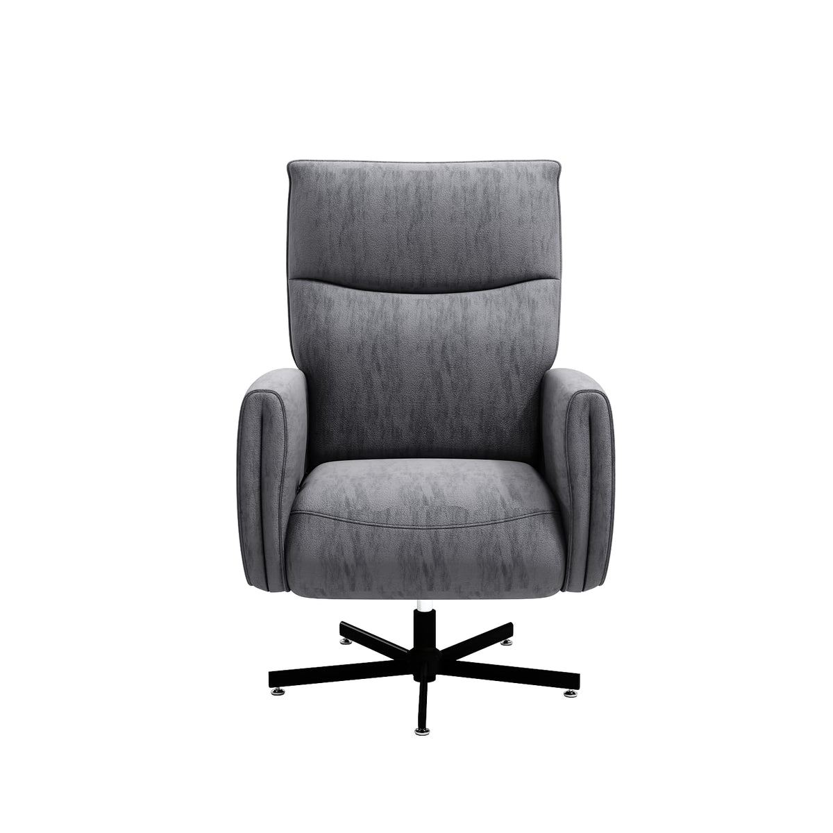 Grey Velvet Swivel Rocker Recliner Chair with USB & Type-C Charging L443954