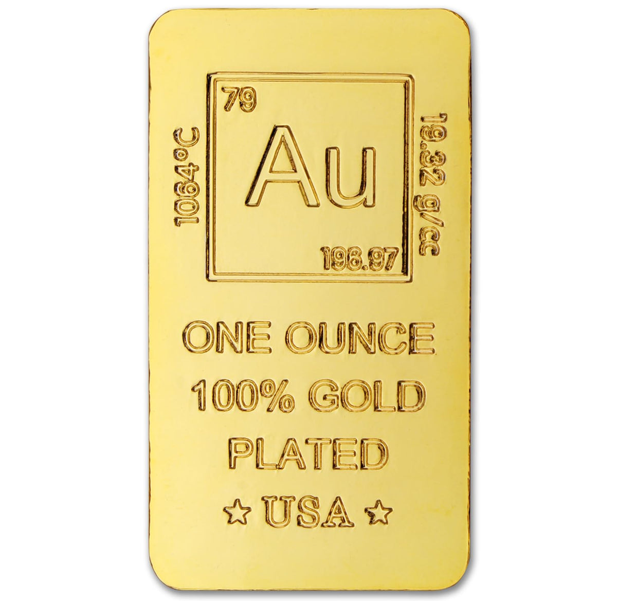 1 oz Gold Plated Bar Q233