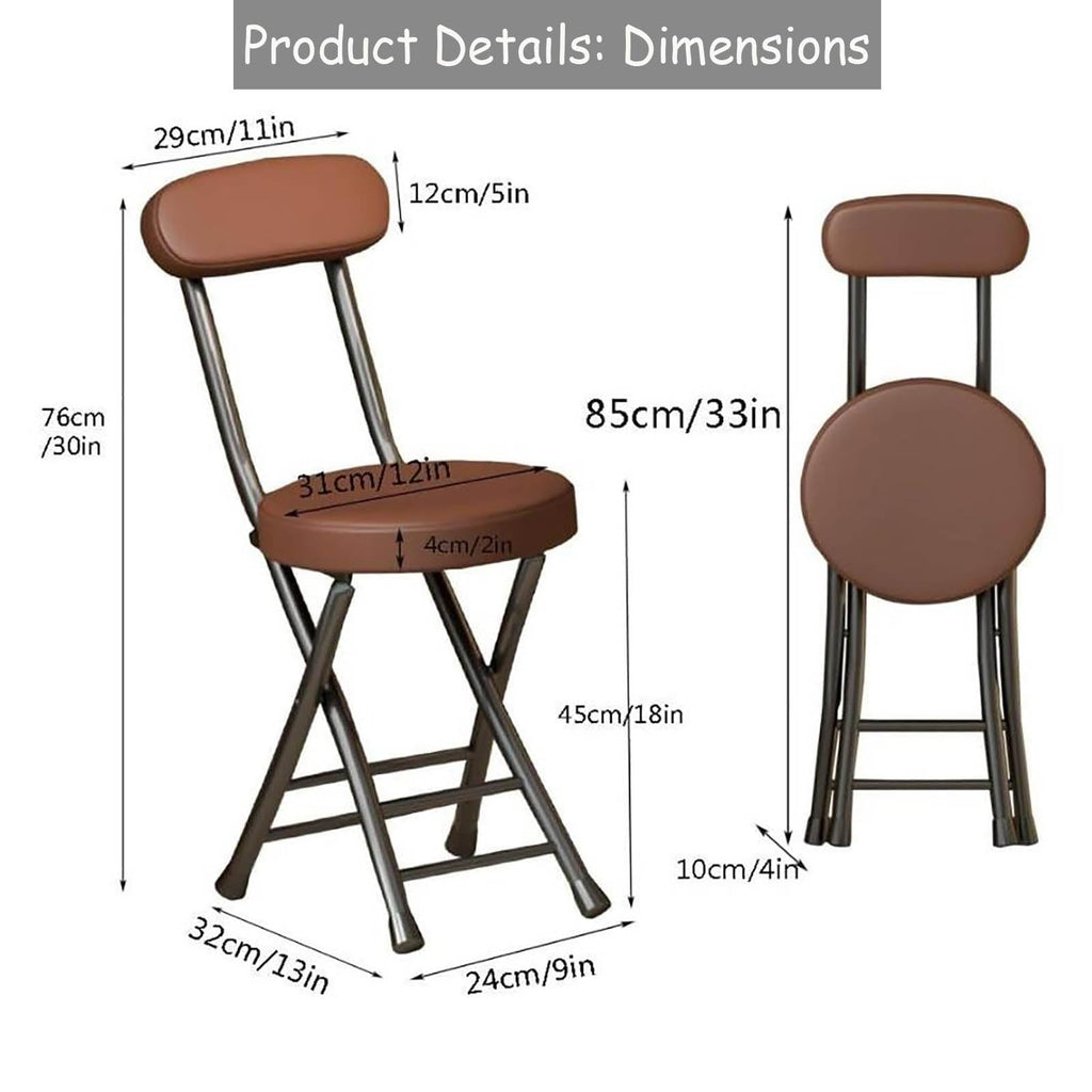 Folding Bar Stool with Backrest, Black T8958