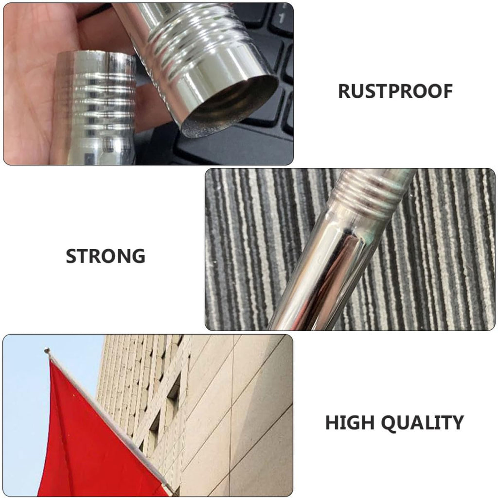 2pcs Stainless Steel Flag Pole Set 1.5m Rustproof O645941