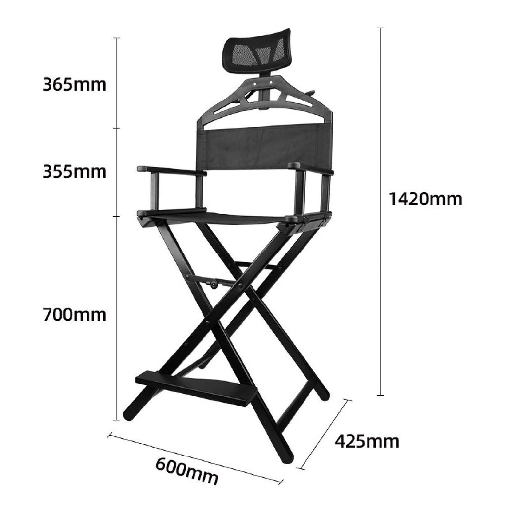 Foldable Stool with Head Rest, Portable Camping Chair, Supports Up to 300 Lbs, Gold L497