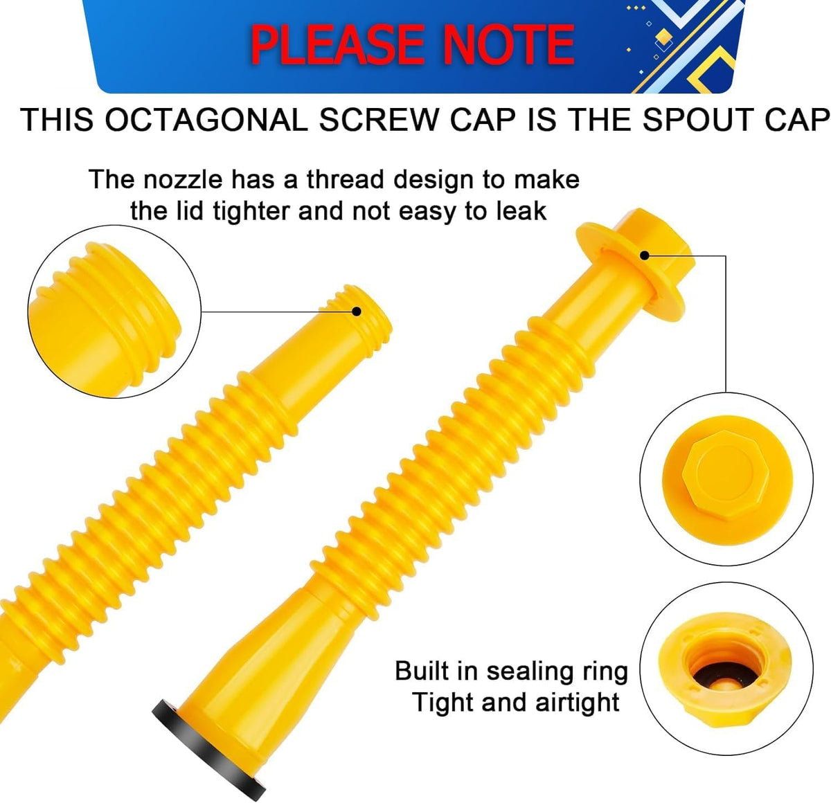 Gas Can Spout Replacement with Vent Caps U600