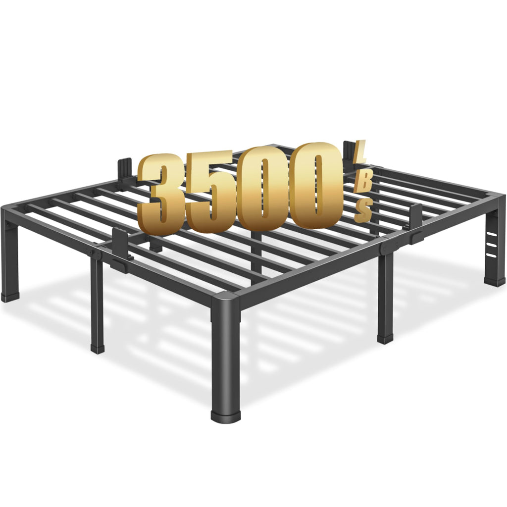Queen Bed Frame with Headboard Hole and Steel Slats Support V697