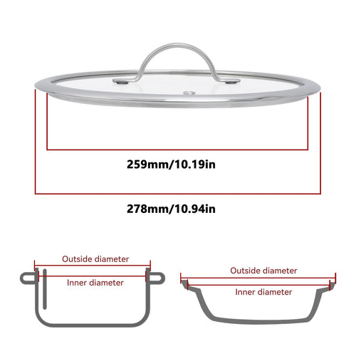 10.5" Tempered Glass Pot Lid T3573