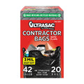 42 Gallon 20 Pack Black Heavy Duty Contractor Bags R50921