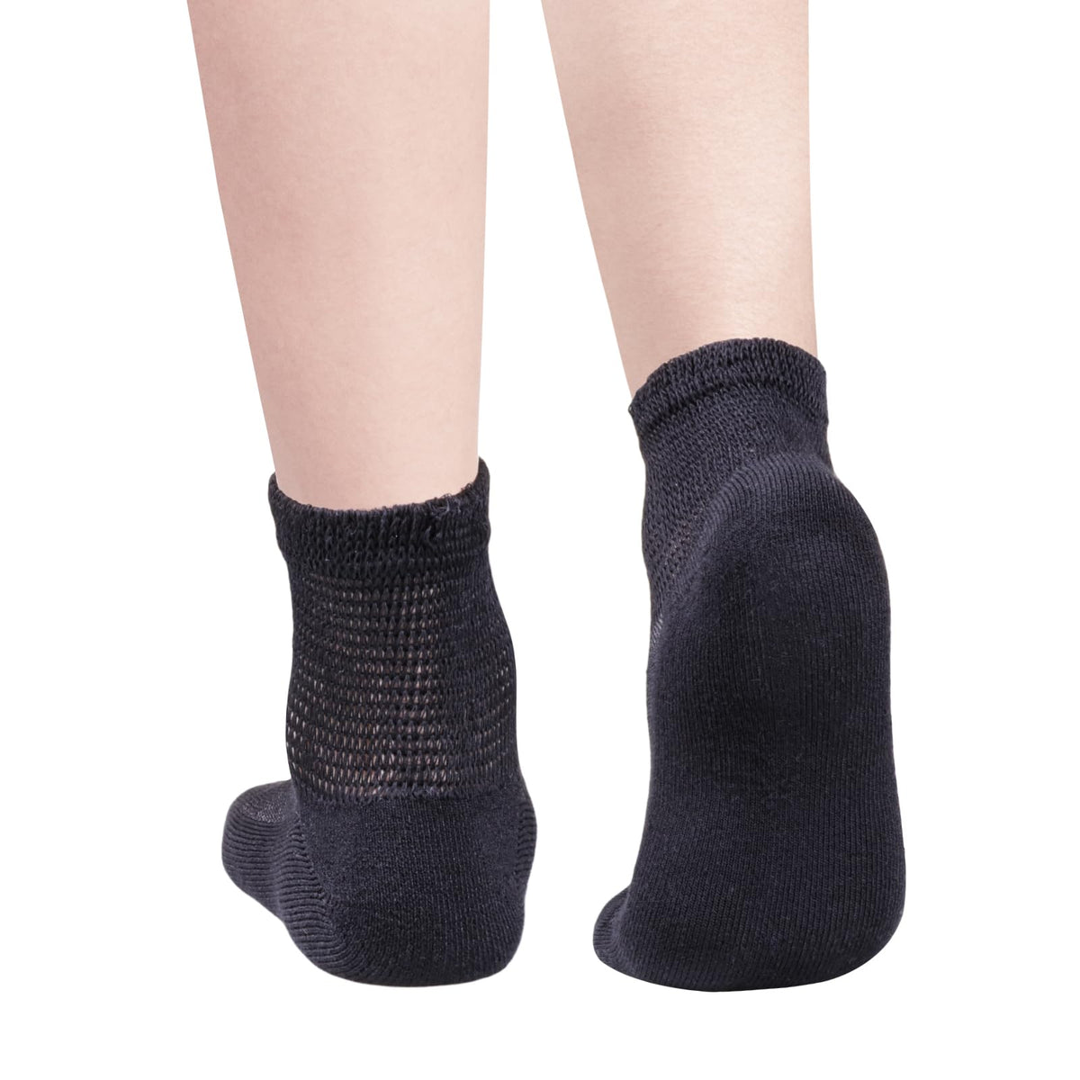 Bamboo Viscose Diabetic Socks, Black, Size 10-13, 5 Pairs Y4642