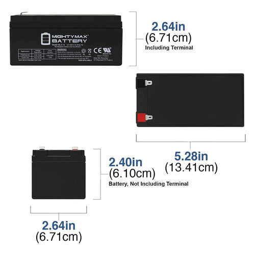 12 Volt 3 AH Rechargeable SLA AGM Battery O7878