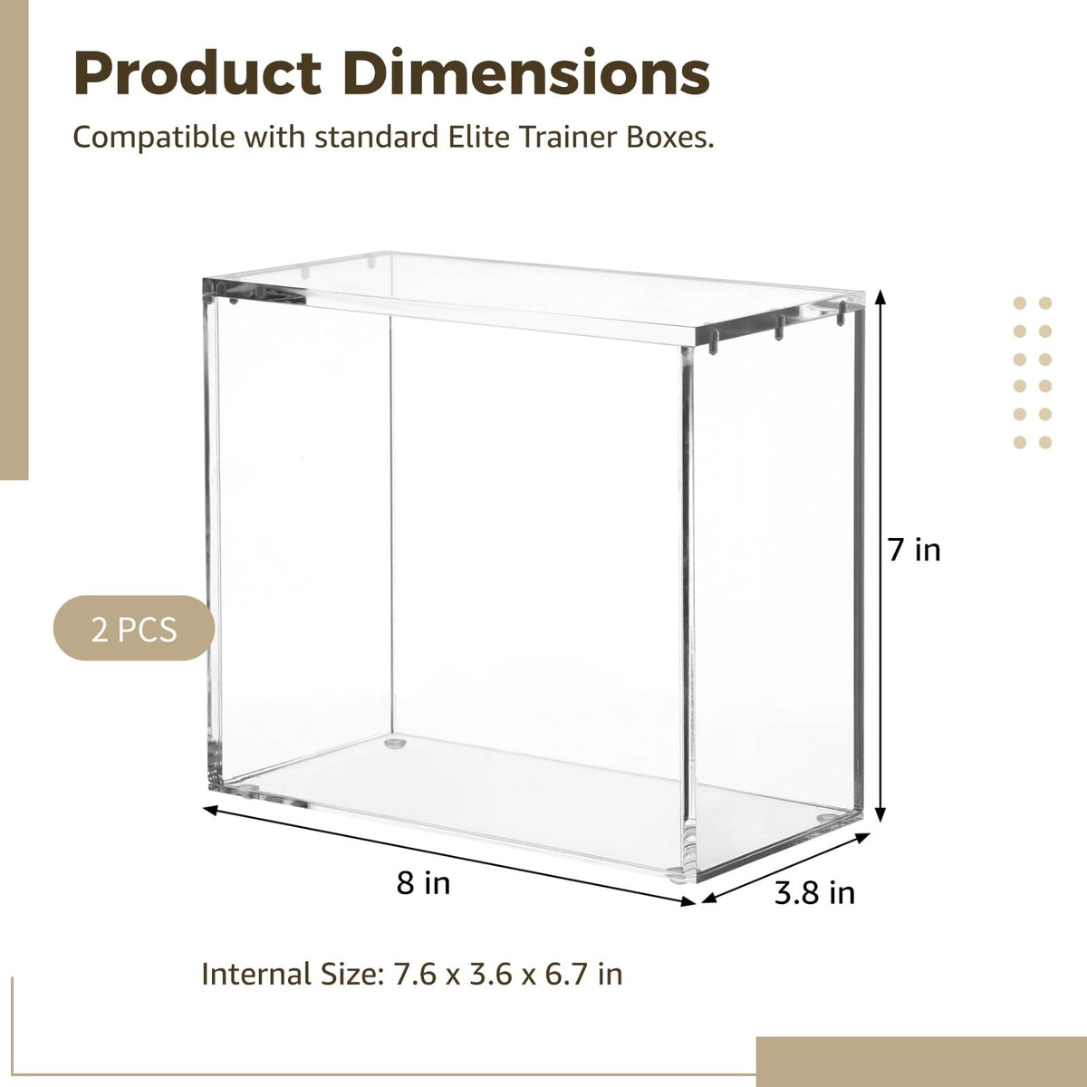 2 Pcs Acrylic Display Cases with Lid Q607224