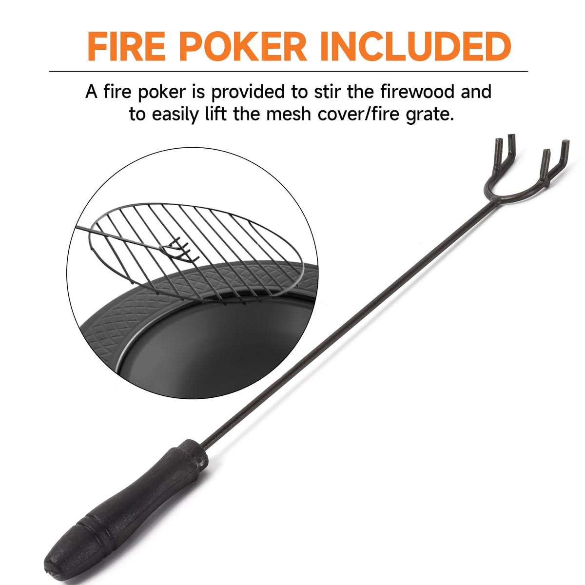 32-Inch Round Metal Fire Pit Table Set R544