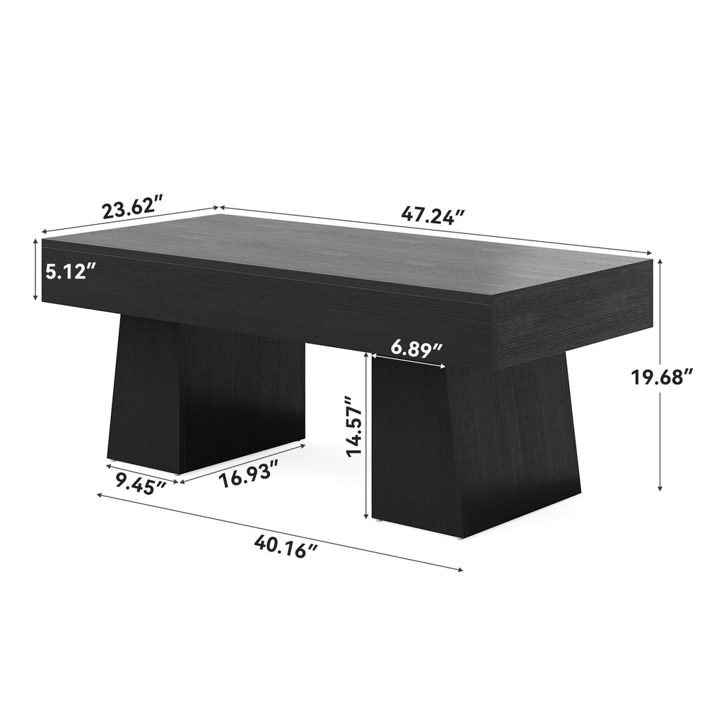 Black 47 Inches Wooden Coffee Table R714