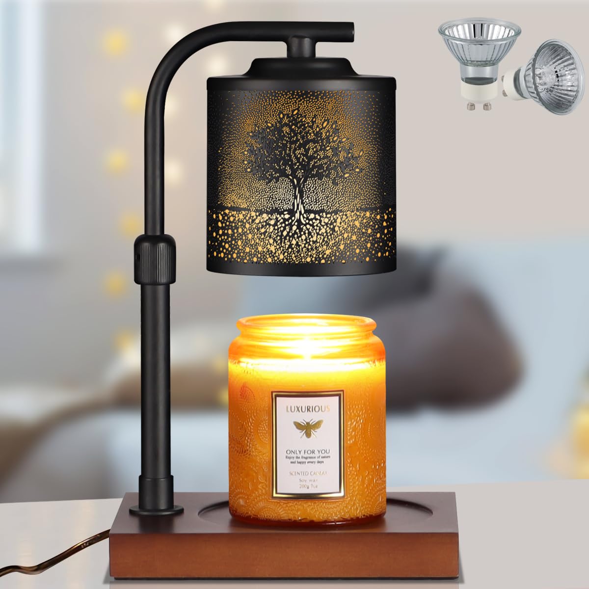 Electric Candle Warmer Lamp Adjustable Height Dimmable U686
