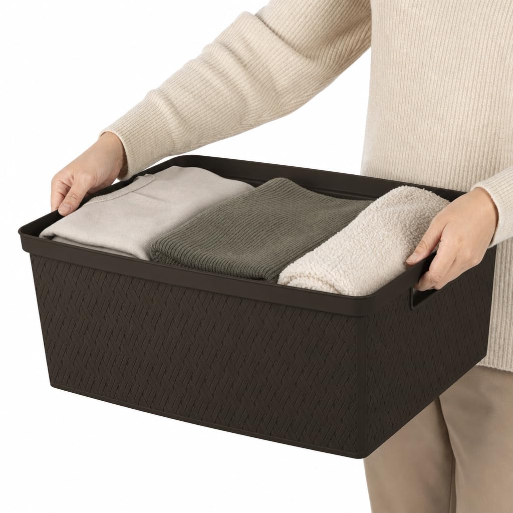 Brown 4 Drawer Plastic Storage Tower E35776
