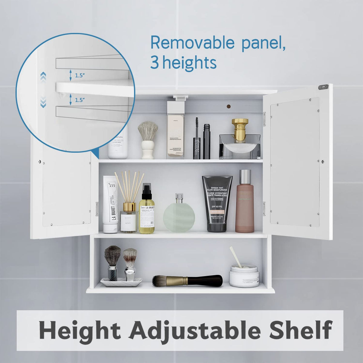 Medicine Cabinet with Mirror 2 Doors W409