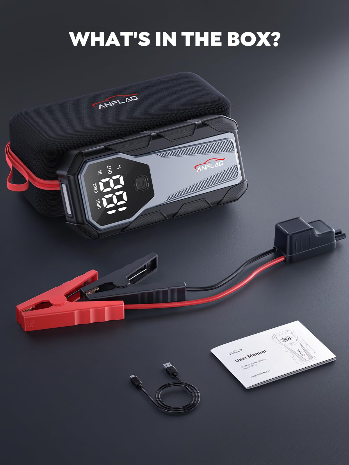 6000A 12V Portable Jump Starter with LED Display K953089