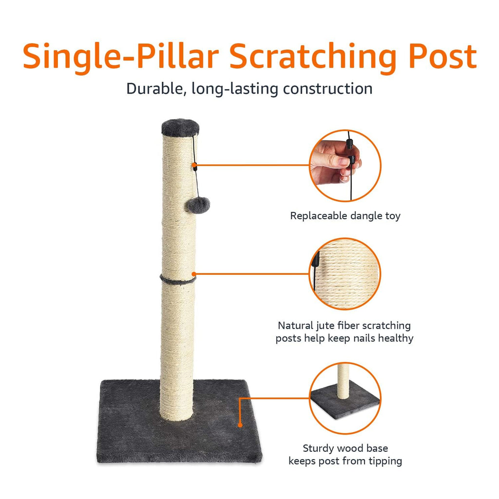 Cat Scratching Post with Dangling Ball Toy, Grey C870841
