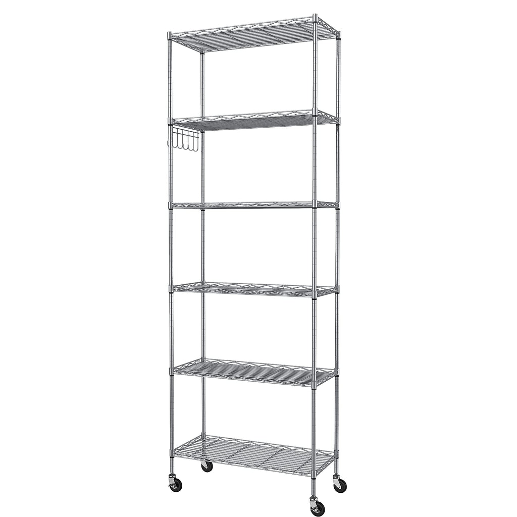 6-Tier Wire Shelving Unit with Caster Wheels R737210