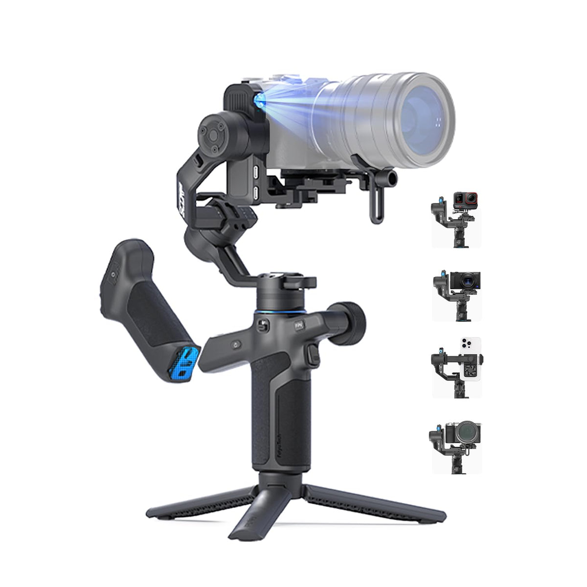 Camera Gimbal with AI Tracker, Detachable Remote Handle, Payload 4.4lbs, Bluetooth Control R36674