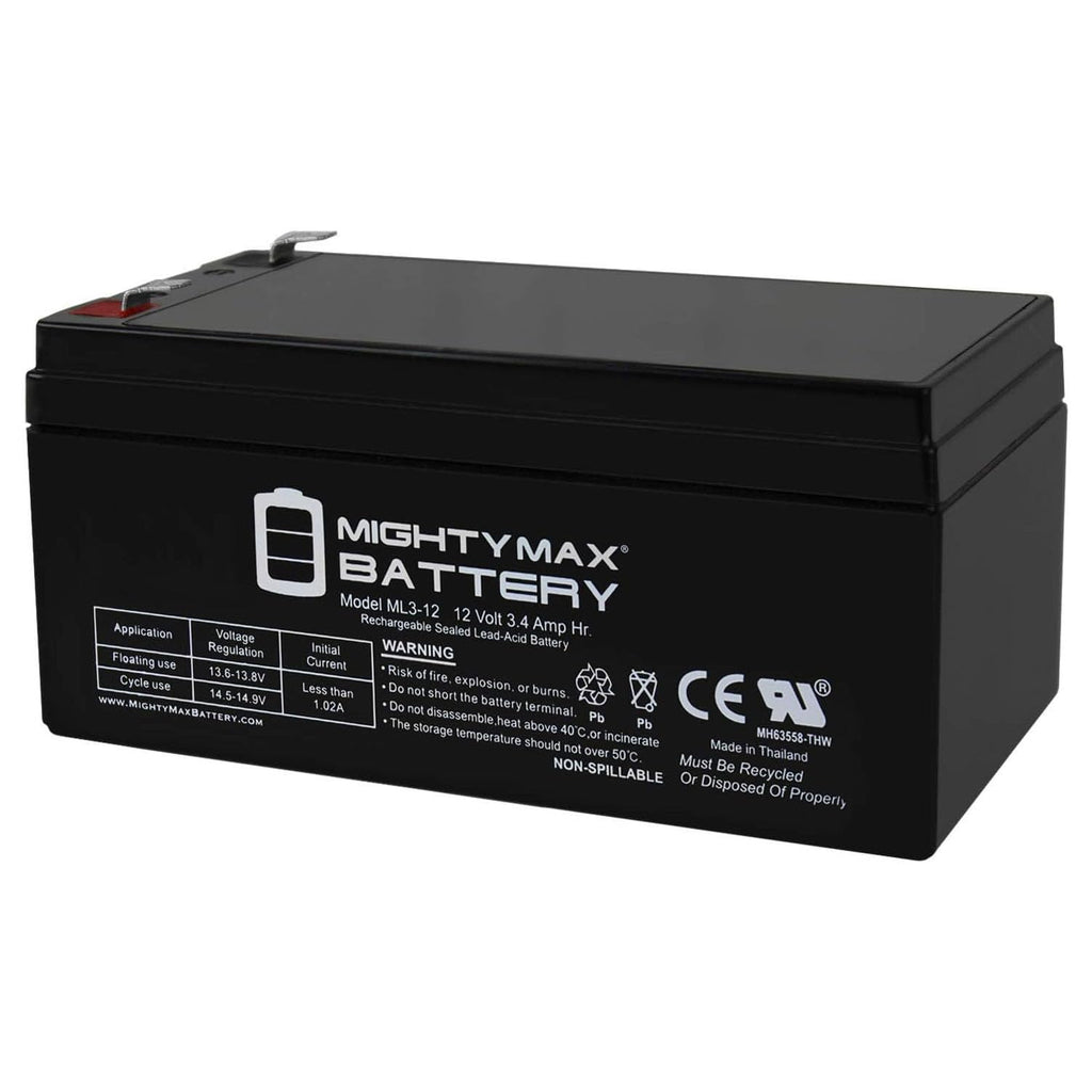12 Volt 3 AH Rechargeable SLA AGM Battery O7878