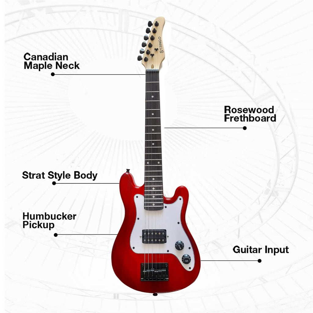 Red 30 Inch Kids Electric Guitar Beginner Kit with Amplifier E417870