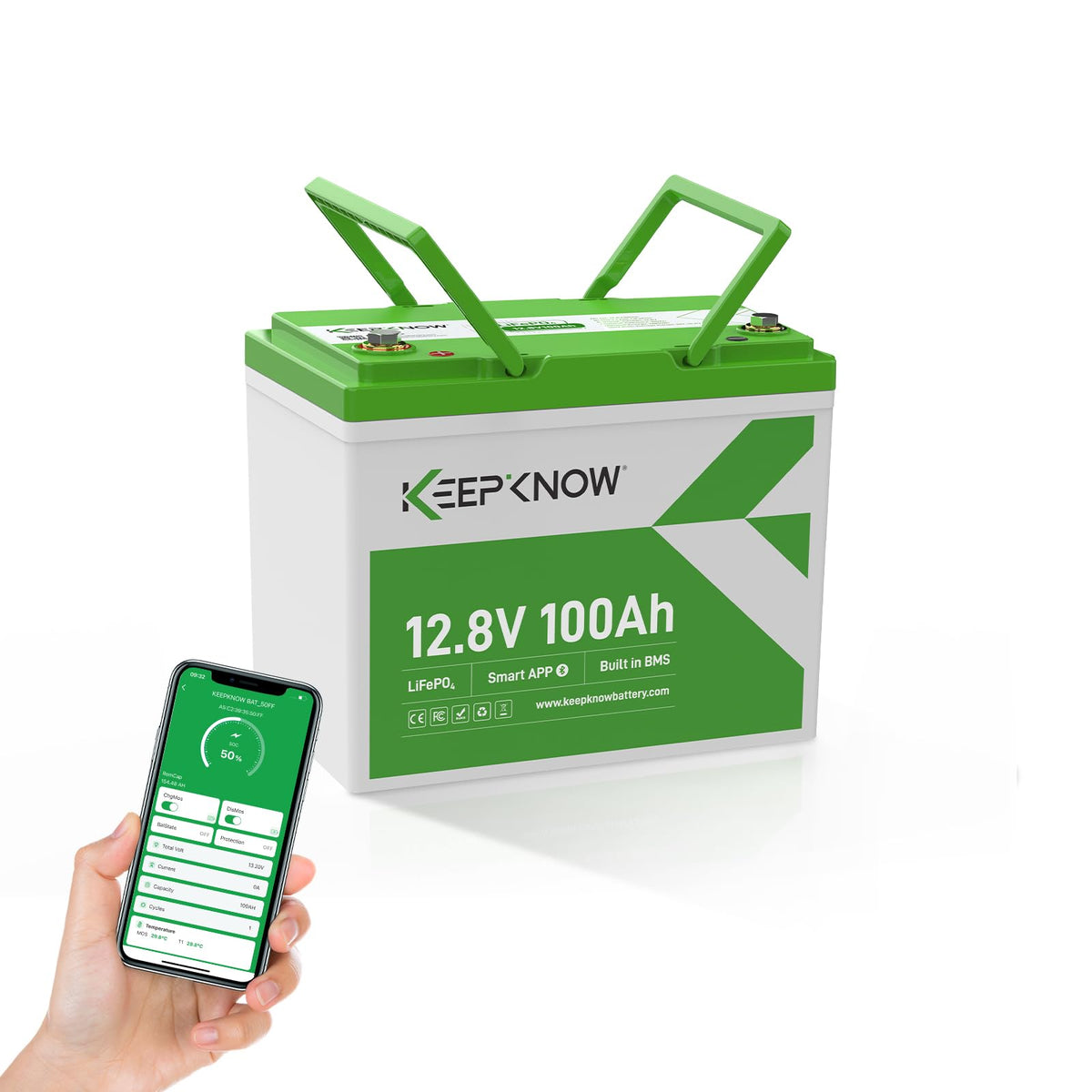 12V 100Ah Mini LiFePO4 Lithium Battery with Bluetooth S53729