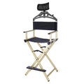 Foldable Stool with Head Rest, Portable Camping Chair, Supports Up to 300 Lbs, Gold L497