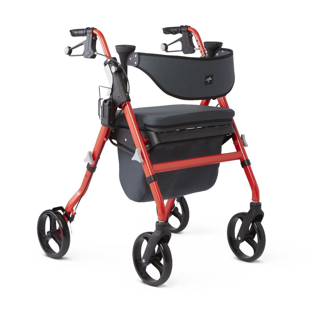 Black & Red Rolling Walker with Memory Foam Seat E333242