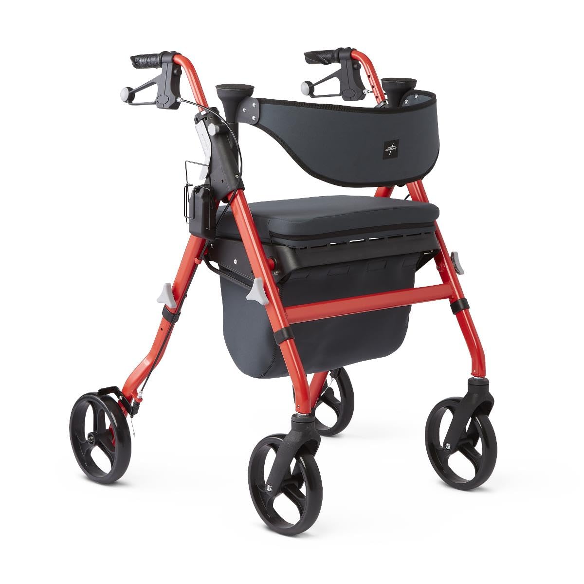 Black & Red Rolling Walker with Memory Foam Seat E333242