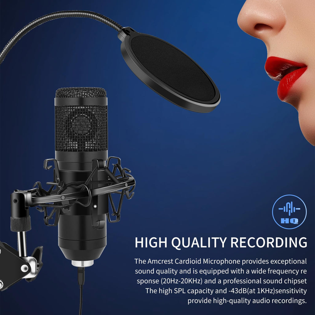 USB Condenser Microphone Kit with Boom Arm Stand G9758