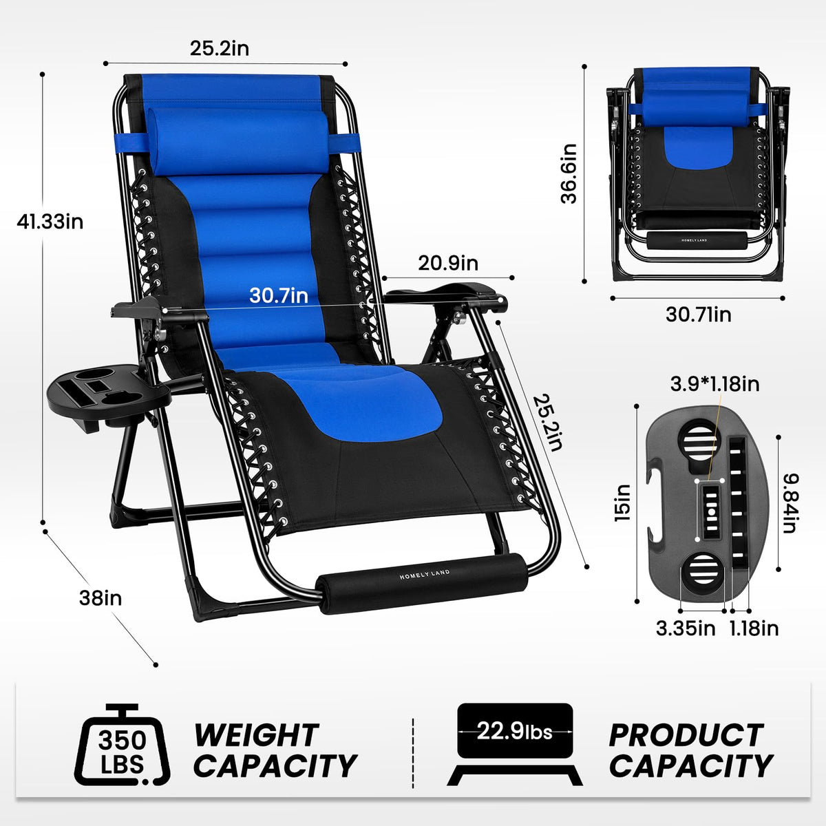 Oversized Padded Zero Gravity Lounge Chair N27916