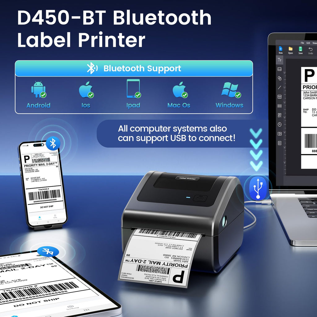 Bluetooth Shipping Label Printer P12740