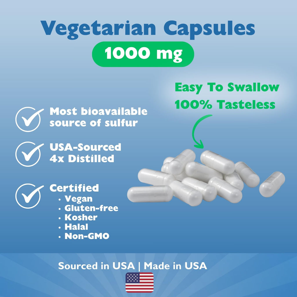 MSM 1000mg Vegetarian Capsules 120 Count B602