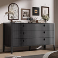 Black 6 Drawer Wood Dresser I33909