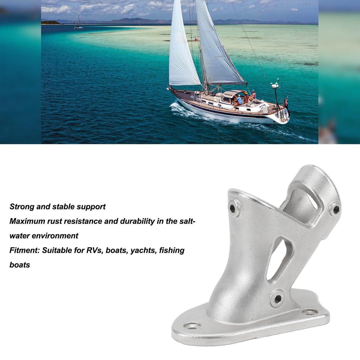 Heavy Duty Stainless Steel Flag Pole Bracket Mount H49591