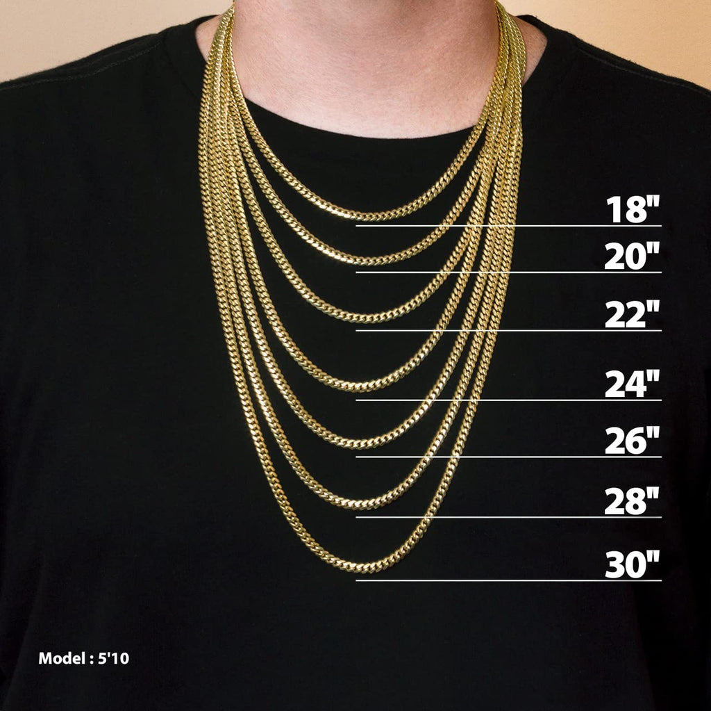 4mm 6mm Gold Plated Stainless Steel Cuban Link Chain Necklace Bracelet L616919